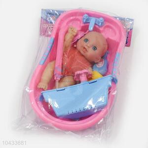 Low Price 8-inch Bath Baby Doll with Duck Bathing Bottles