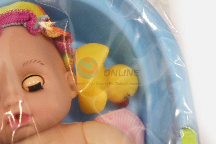 Wholesale Popular 10-inch Child with Bath Tub Infant Baby Doll for Kids