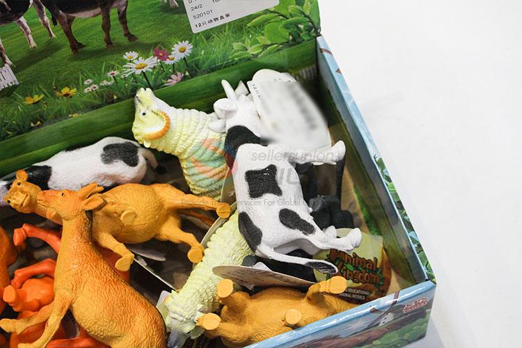 Top Sale Animal Model Toys 12 pcs Simulation Animal Set