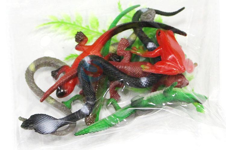 New Arrival 8 Pieces Plastic Solid  Reptile Animal Model Toy Set