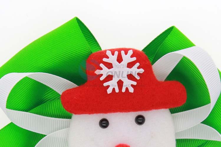 Good Quality Christmas Snowman Bowknot Hairpin For Children