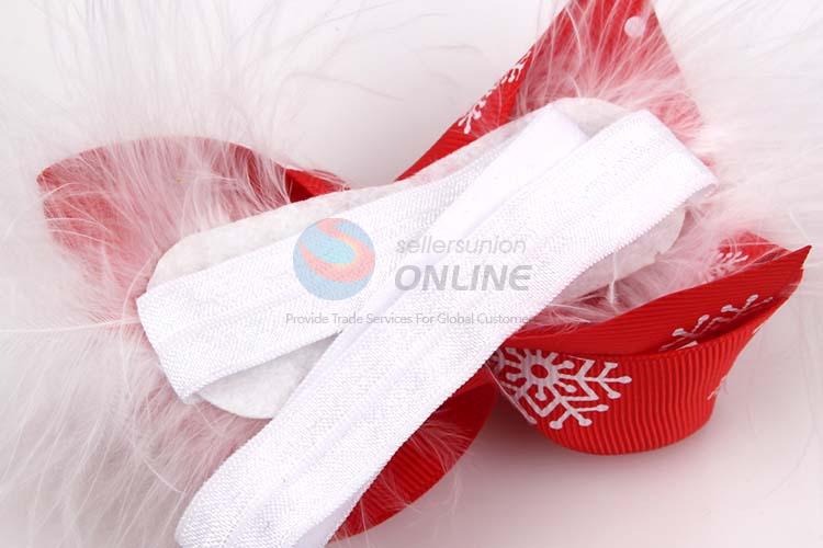 Delicate Design Handmade Bowknot Christmas Hair Band For Baby