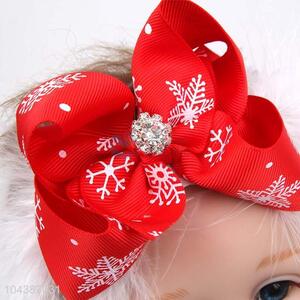 Delicate Design Handmade Bowknot Christmas Hair Band For Baby