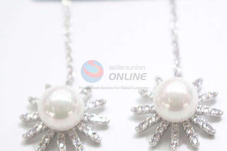 High-end pearl&zircon earring