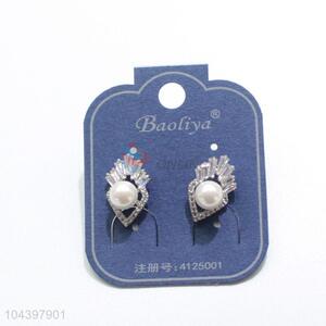 Nice classic cheap pearl&zircon ear stub