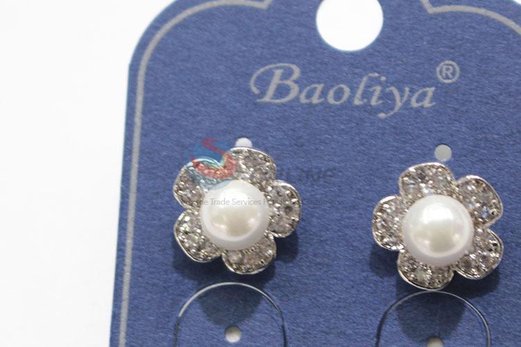 Good sale high quality pearl&zircon ear stub