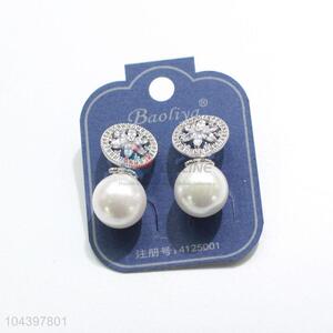 Newest design low price pearl&zircon ear stub