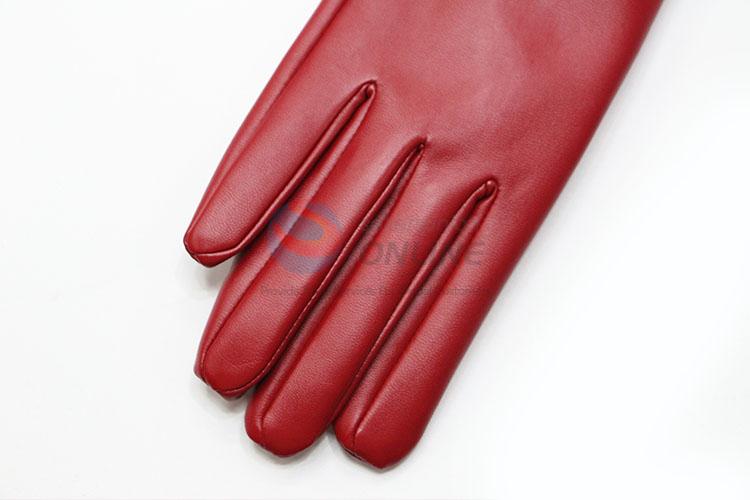 New Useful Female PU Gloves Women's Winter Outdoor Full Fingers Mittens Glove