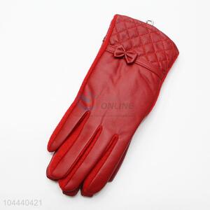 Durable Winter Women Warm Mitten Fashion PU Gloves