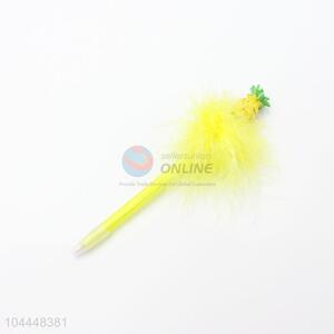 Pinapple Design Feather Plastic Ballpoint Pen