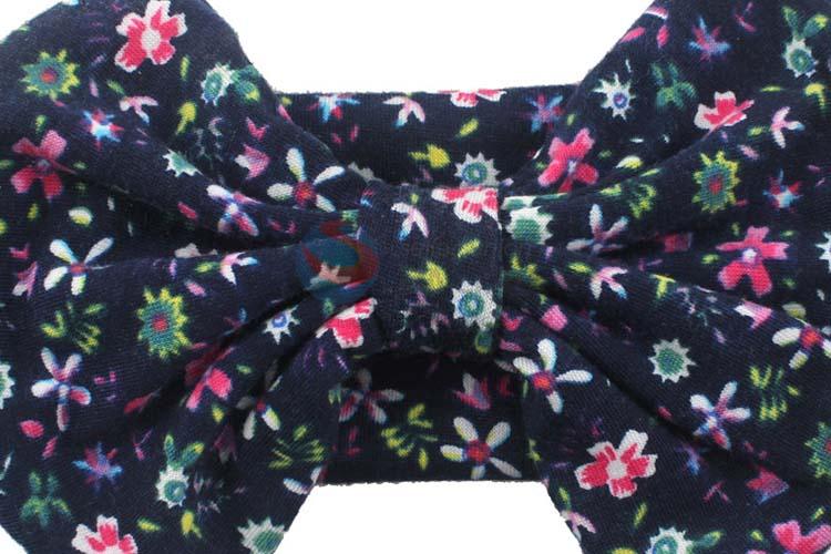 Latest Style Baby Cotton Flower Printing Bowknot Headband