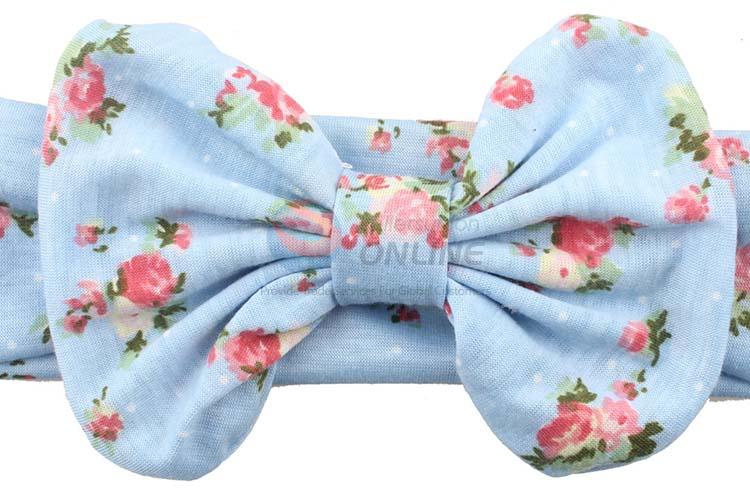 Customized New Fashion Cotton Flower Printing Bowknot Headband