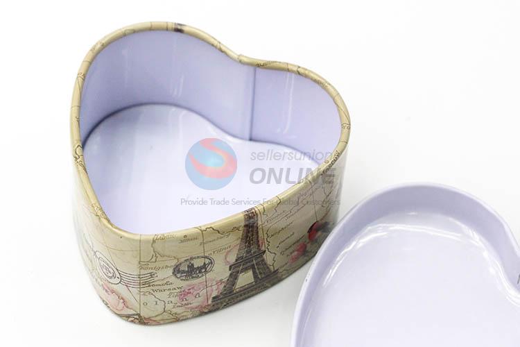 Latest Design Custom Printed Tin Storage Boxes Set in Heart Shape