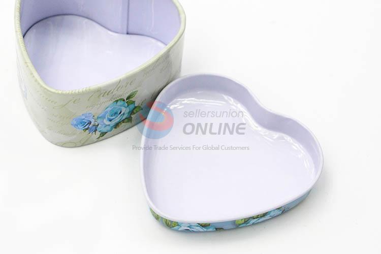 Promotional Gift Custom Printed Tin Storage Boxes Set in Heart Shape