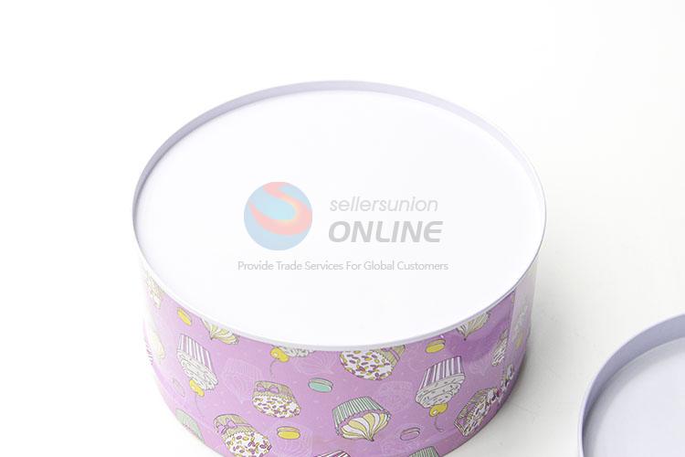 Pretty Cute Tin Storage Box Set in Round Shape