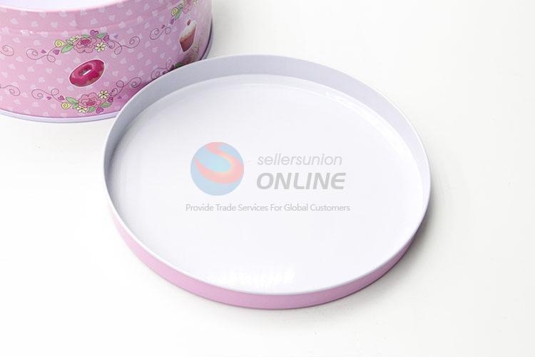 Factory Direct Tin Storage Box Set in Round Shape