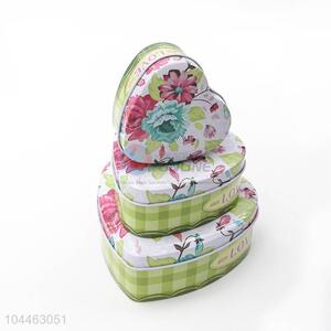 New Arrival Multi-use Heart Shaped Tin Storage Cases Set