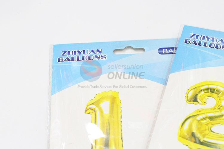 Factory Direct Hot Sale Gold Numbers Foil Balloon