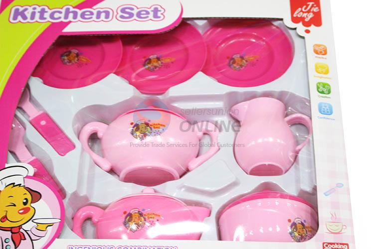 Good Sale Plastic Tea Set Cartoon Printing Kitchen Set Toy