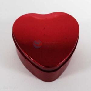 Good Quality Red Heart Shape Iron Cans Storage Box