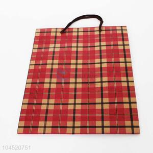 Top sale fashion plaid printed paper gift bag