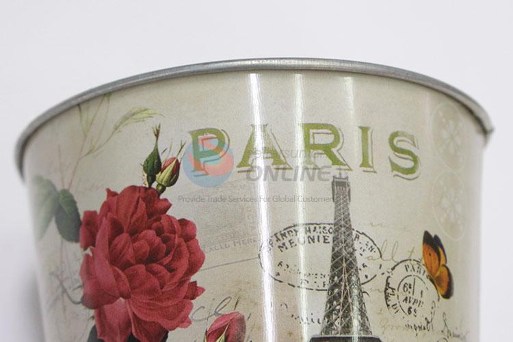 Fashion design tinplate flower pot