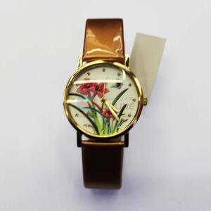 High quality flower printing round watch