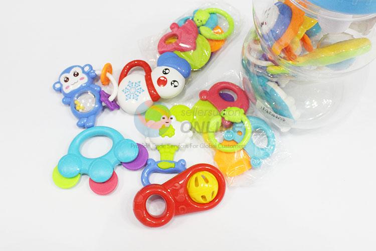 Latest Design Cute Plastic Fun Baby Rattle Toys in Big Feeding-bottle