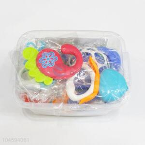 Eco-Friendly Cartoon  Plastic Fun Baby Rattle Toys in Storage Box