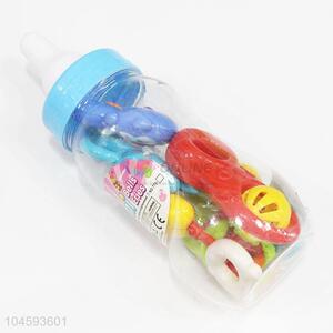 Nice Design Plastic Fun Baby Rattle Toys in Big Feeding-bottle