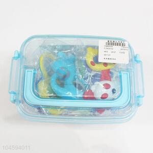 Factory Price Cartoon Plastic Fun Baby Rattle Toys in Storage Box