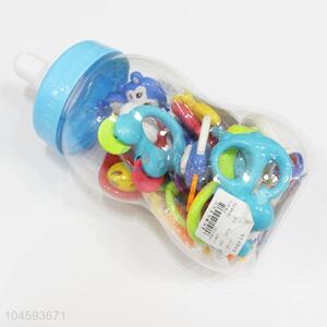 Latest Design Cute Plastic Fun Baby Rattle Toys in Big Feeding-bottle