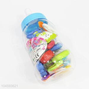 Insert Design Plastic Fun Baby Rattle Toys in Big Feeding-bottle