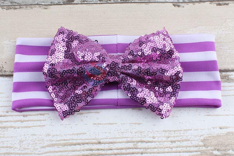 Hot Sale Lovely Bling Bling Bowknot Hairband For Baby