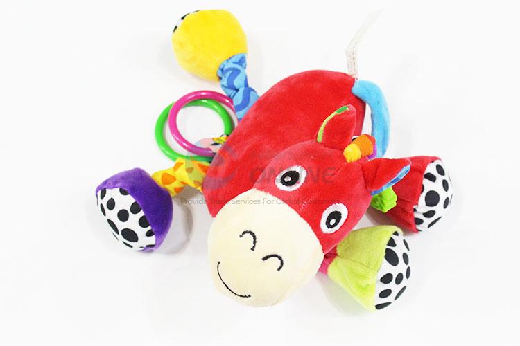 Wholesale plush baby rattle music horse toy