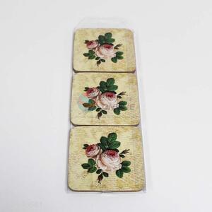 Wholesale cute style 3pcs flower pattern cup mats