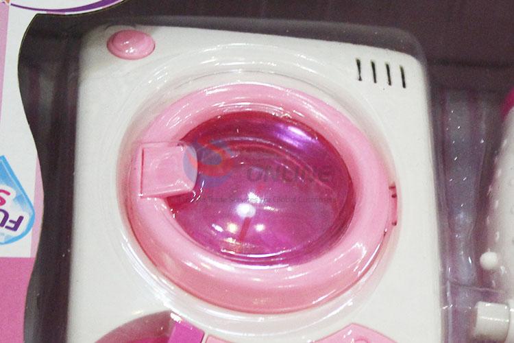 High Quality Mini Plastic Washing Machine/ Iron Household Appliances Toys with Light and Music