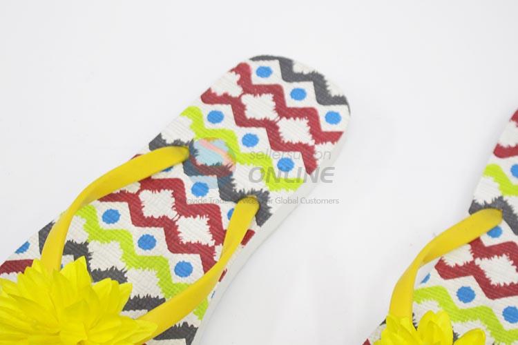 Flower women flip flops beach slippers with printing