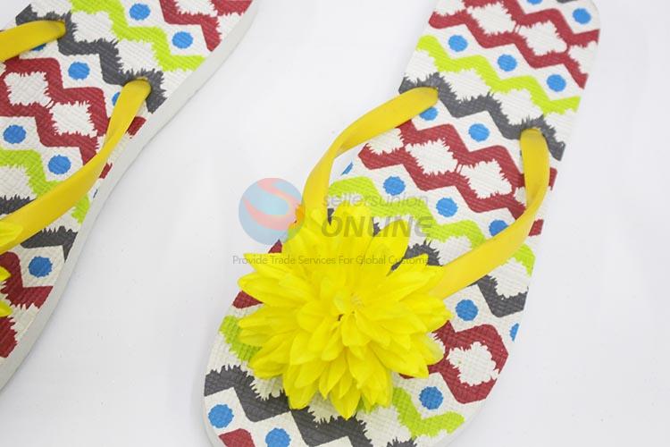 Flower women flip flops beach slippers with printing