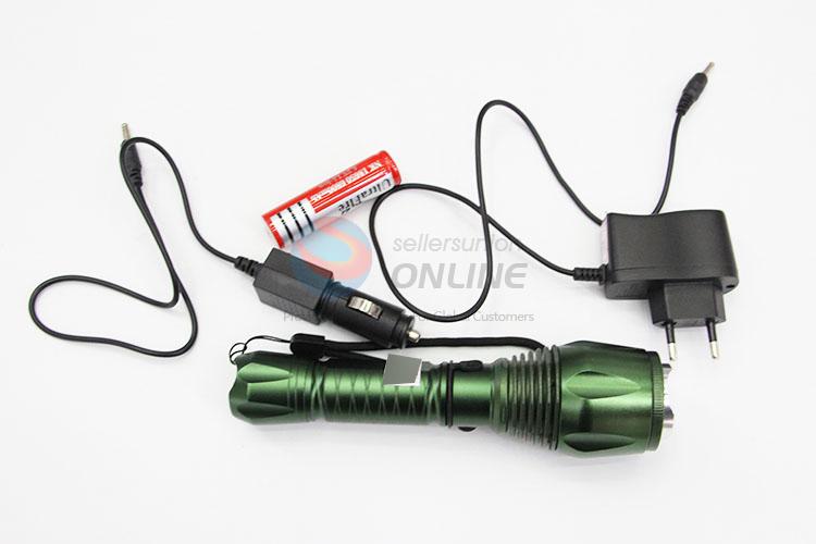 China Factory Green Color Aluminum Alloy Super Flashlight with XPE Lamp Bulb and 18650 Battery