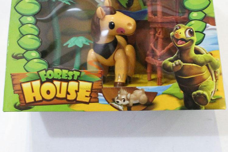 Wholesale Top Quality Plastic Cartoon Forset Animal Set Kids Toy