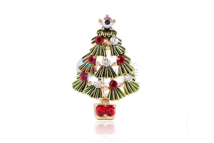 Factory directly sell Christams tree shape alloy brooch