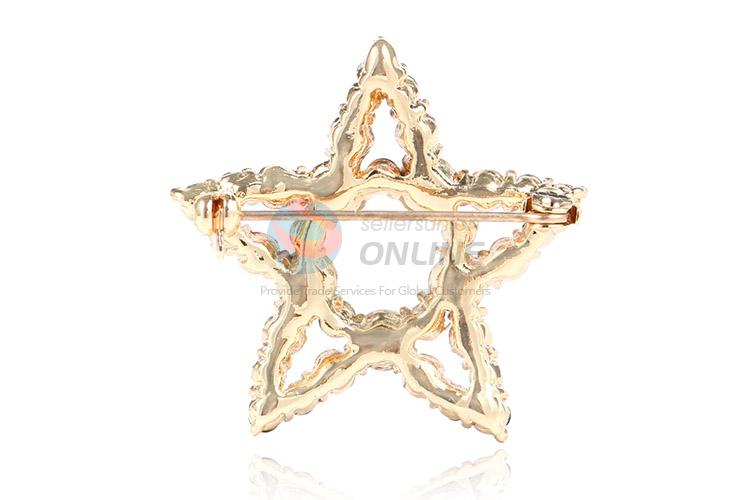 Nice fashion five-point star shape alloy brooch