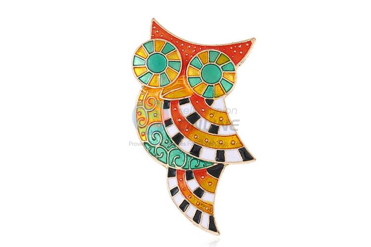 Factory promotional owl shape enamel alloy brooch