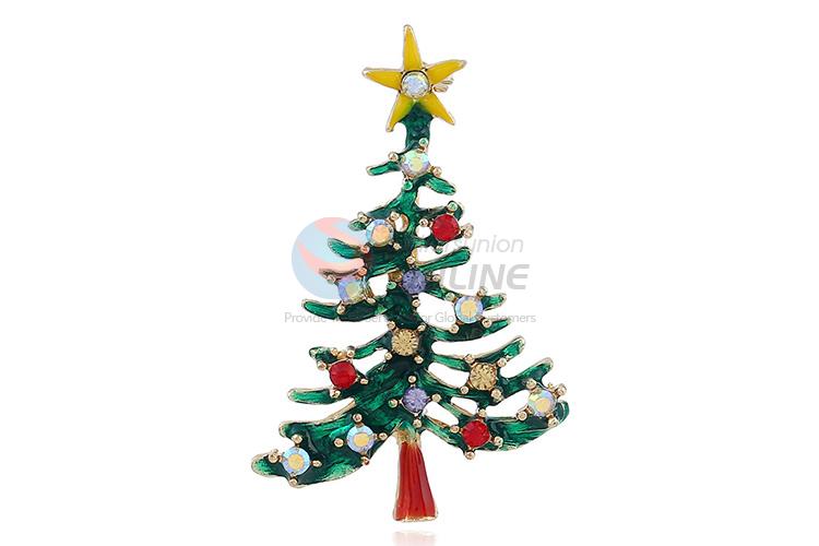 Cheap wholesale Christams tree shape alloy brooch