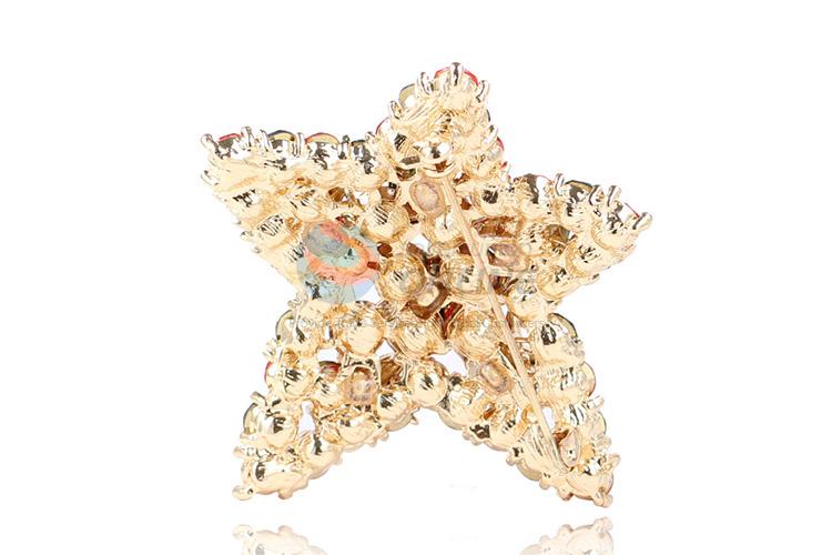 Recent design five-point star shape alloy brooch