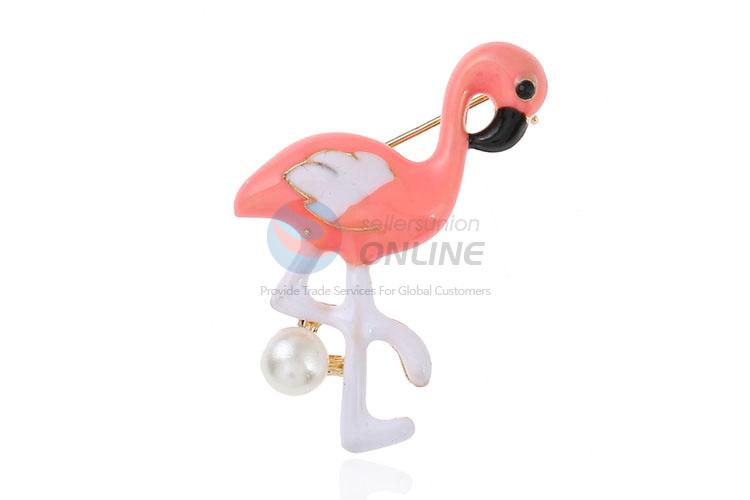 Factory wholesale flamingo shape alloy brooch