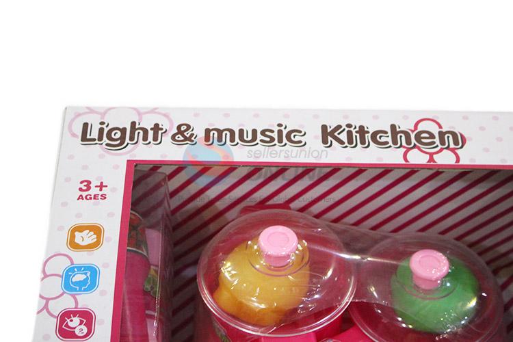 Cheap wholesale kids light&music kitchen set toys