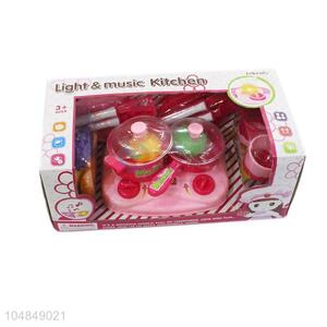 Factory promotional kids light&music kitchen set toys