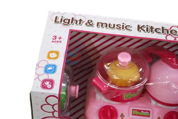 Customized wholesale kids light&music kitchen set toys